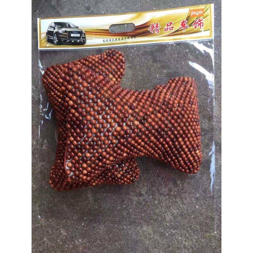 缅花0.8珠子汽车头枕车枕透气清新木质头枕摆件汽车用品工艺