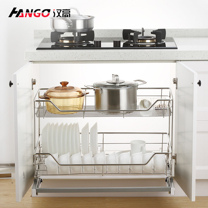 橱柜厨房碗柜内置物架拉篮不锈钢碗碟拉篮抽屉开门碗架置物架碗篮,家装主材,拉篮,淘宝优惠券,粉丝福利购,淘宝优惠卷