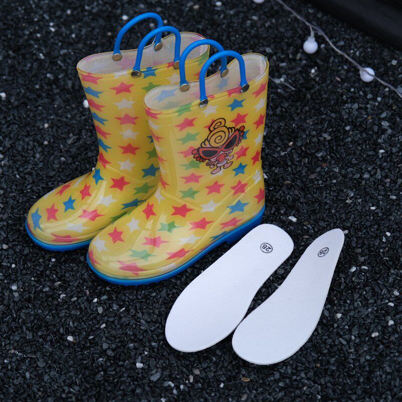 亲子雨鞋!儿童宝宝成人小学生雨鞋中筒手提雨靴四季轻便防滑水靴