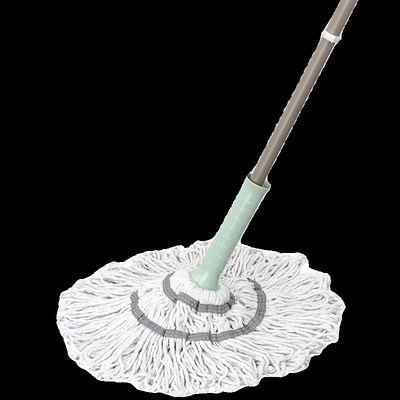 棉纱拧水拖把直杆一体杆拖把旋转地拖免手洗