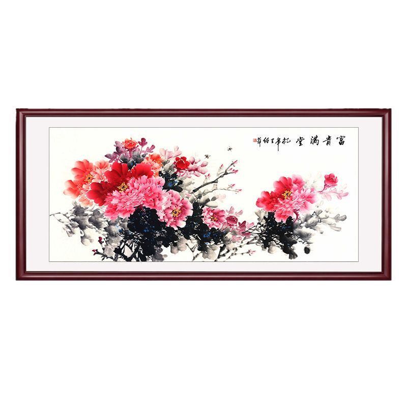 牡丹花挂画装饰画客厅挂画招财壁画花开富贵牡丹图花鸟图中式国画