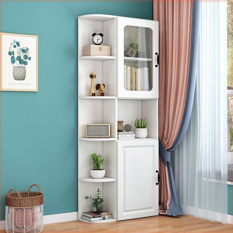 实木书柜客厅靠墙书架酒柜转角柜三角区阳台储物柜带门卧室收纳柜,住宅家具,角柜,淘宝优惠券,粉丝福利购,淘宝优惠卷