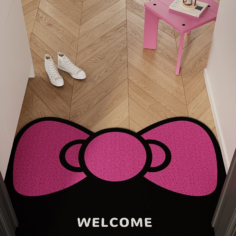 韩式粉色蝴蝶结入户地垫丝圈防滑脚垫地毯进门垫子玄关大门口门外,居家布艺,入户地垫,淘宝优惠券,粉丝福利购,淘宝优惠卷