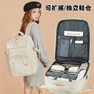 旅行双肩包女防水百搭电脑包短途旅游外出L差行李旅行背包女大容