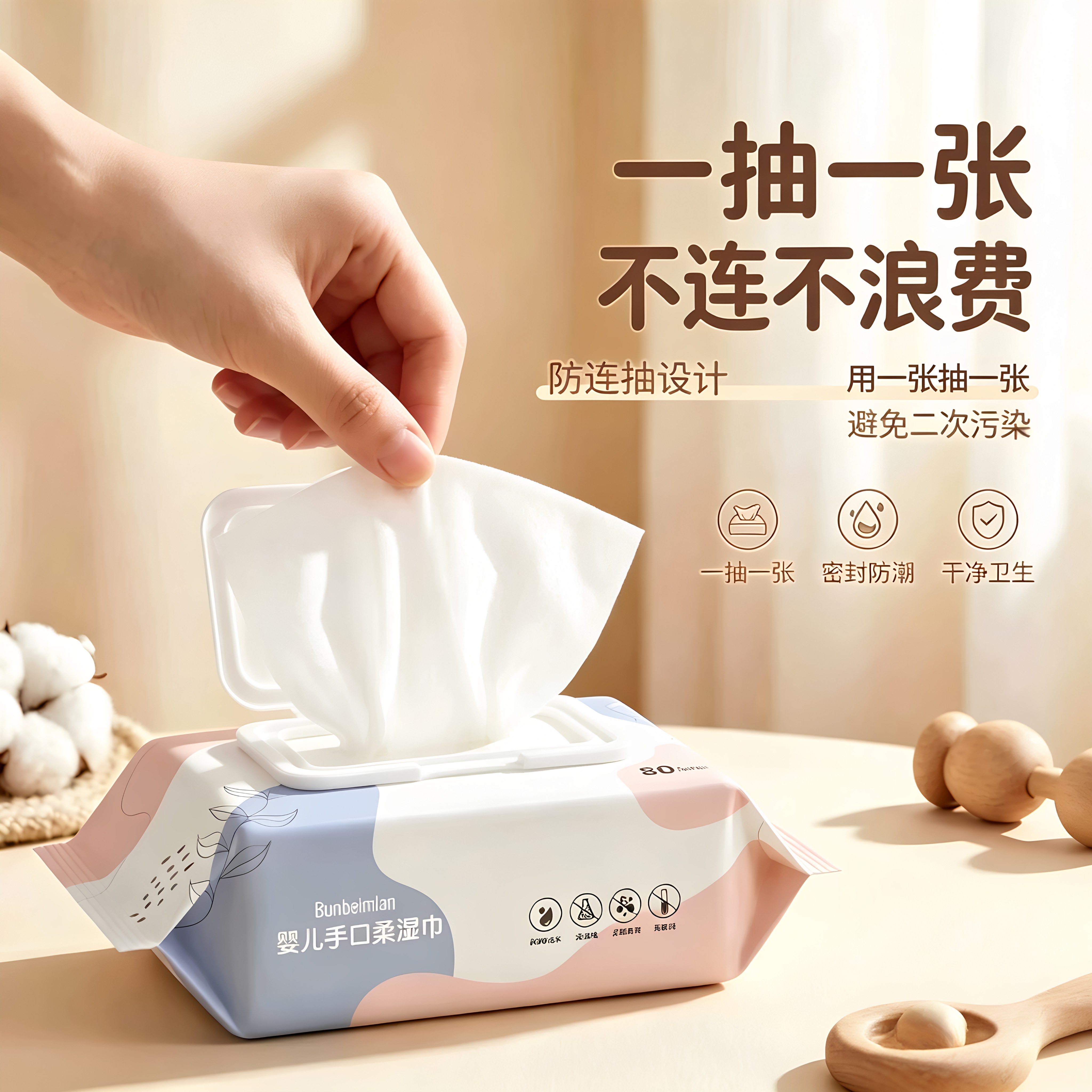 婴儿手口屁加厚专用湿纸巾大包