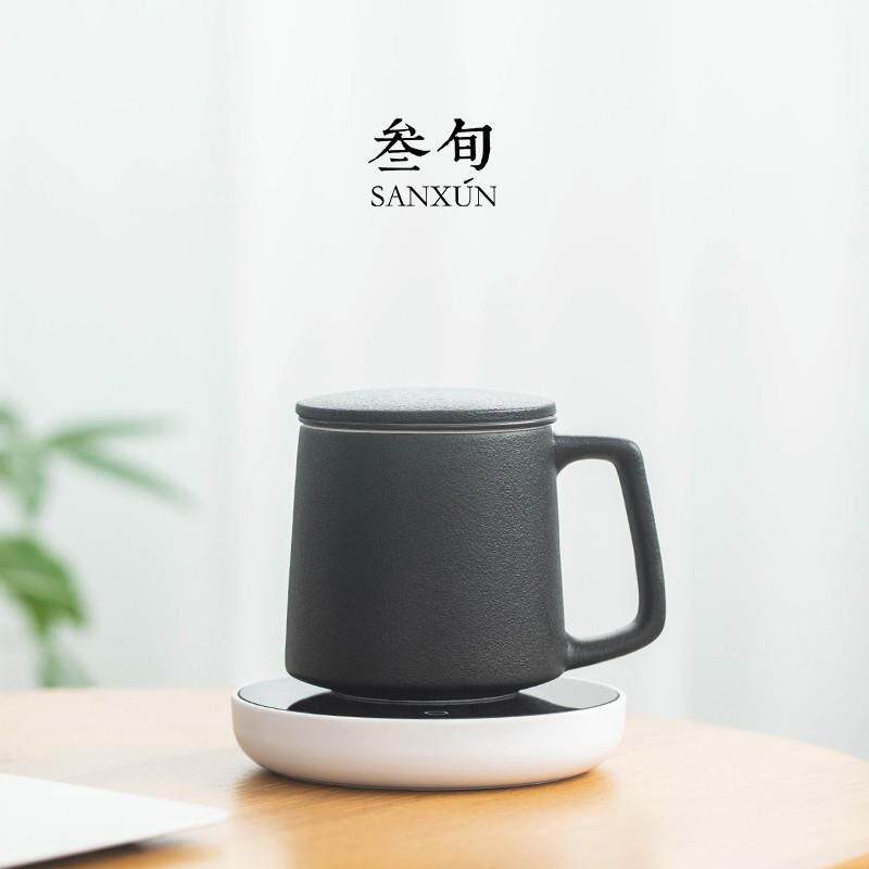 叁旬电热恒温杯垫加热器办公室泡茶杯触控保温55度底座陶瓷马克杯