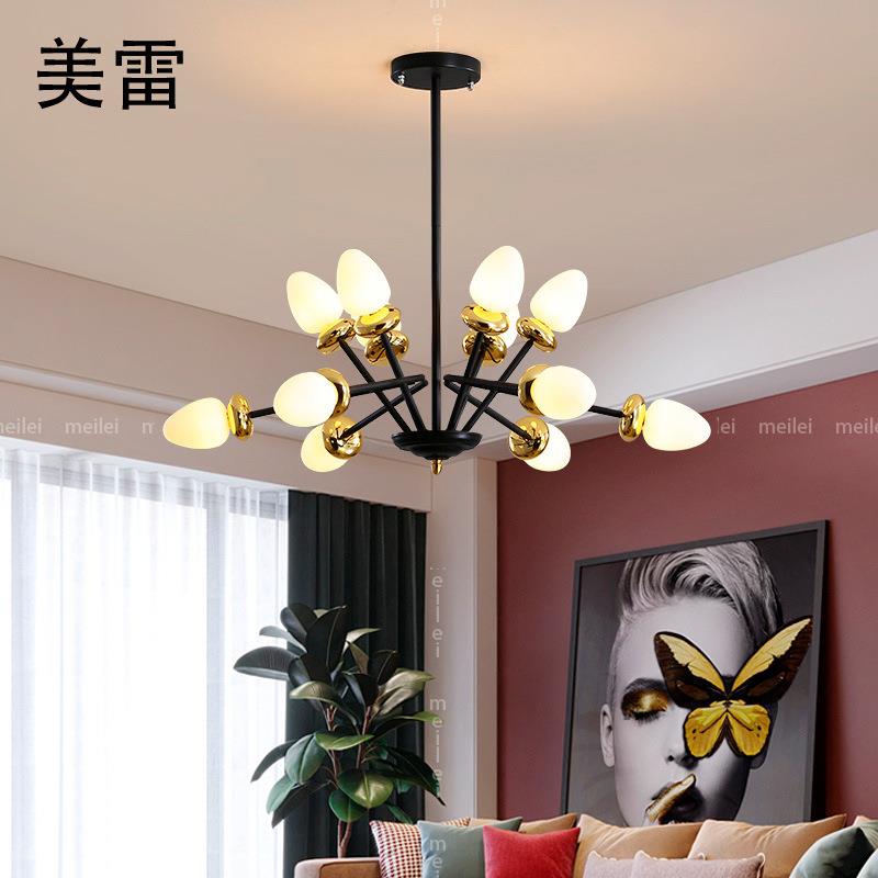 北欧客厅灯轻奢餐厅书房灯具简约现代魔豆分子灯创意主灯卧室吊灯