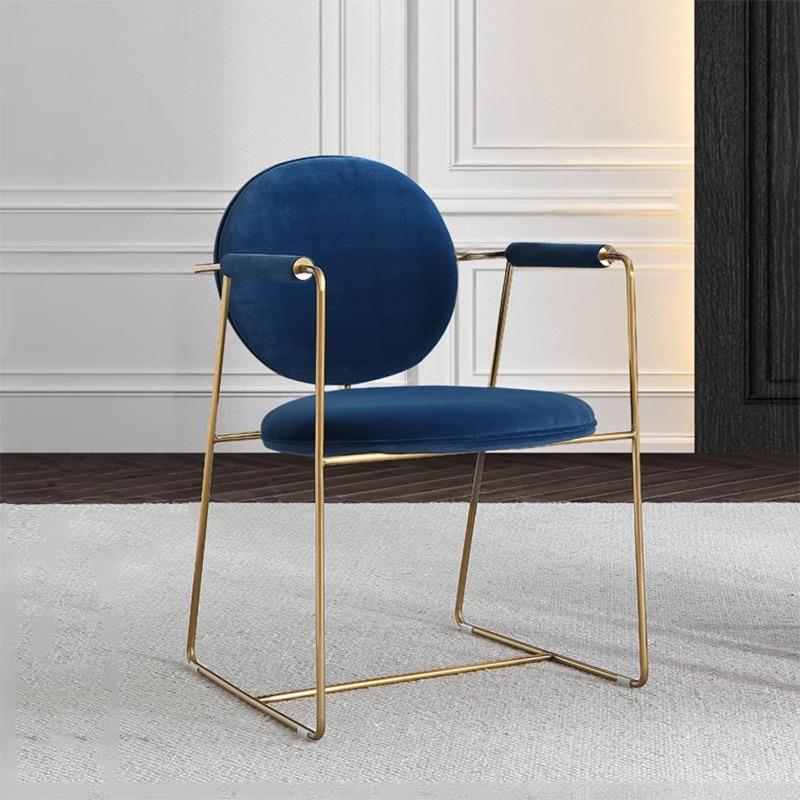 现代简约高档餐椅酒店咖啡店别墅区网红创意设计师款卧室化妆凳子