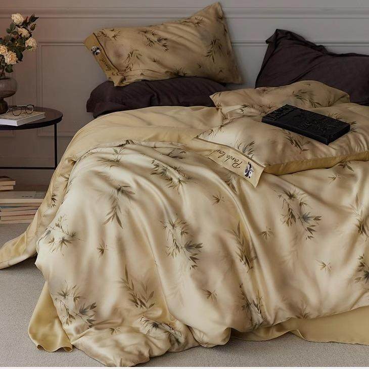 轻奢印花A类100兰精天丝四件套高端夏季冰丝床单被套裸睡床上用品