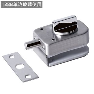 不锈钢玻璃门锁单双开门卫u生间推拉门地插销浴室淋浴房门锁免开