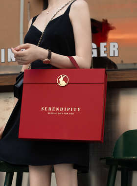 2023新d款中秋6/8粒冰皮流心月饼包装盒红色空盒子手提礼盒送礼