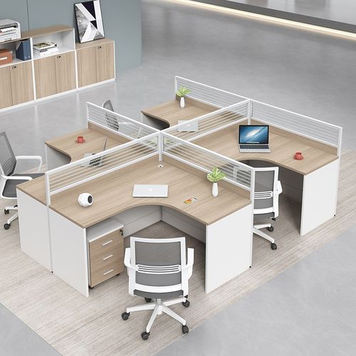 职员办公桌椅组i合简约24四六人位办公室员工位拐弯屏风卡座财务