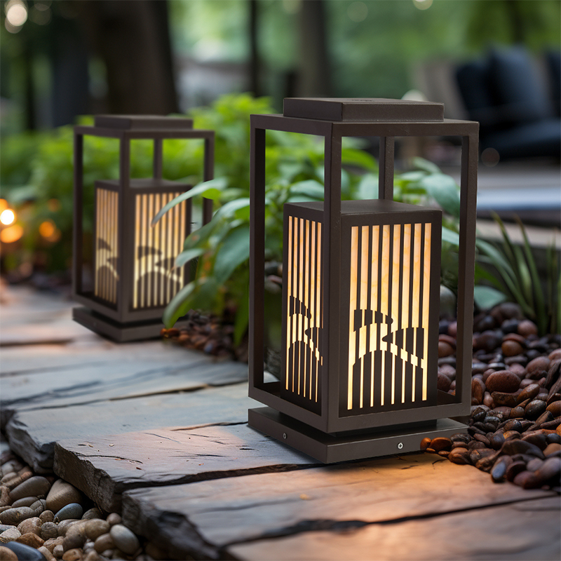 新中式现代草坪灯防m水庭院灯别墅花园景观草坪园林落地灯柱头灯