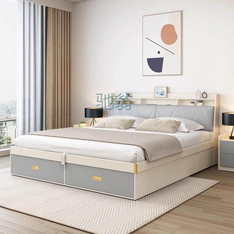 FN6床现代简约主卧床气压收纳高箱储物床小户型轻奢家用卧室单双,住宅家具,板式床,淘宝优惠券,粉丝福利购,淘宝优惠卷