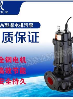 中恒泵业直销QW50-20-15-1.5潜水式排污泵污水泵移动立式无堵塞