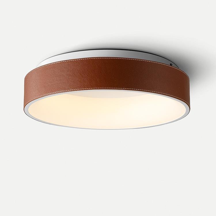 北欧创意简约吸顶灯现代大气个性客厅灯卧室书房玄关过道皮革灯具