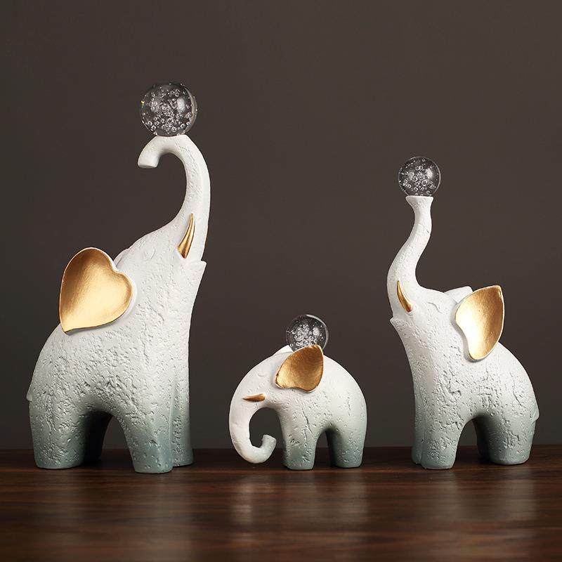 创意客厅电视柜一家三口大象入户装饰品桌面玄关酒柜摆件新年吉祥,家居饰品,装饰摆件,淘宝优惠券,粉丝福利购,淘宝优惠卷