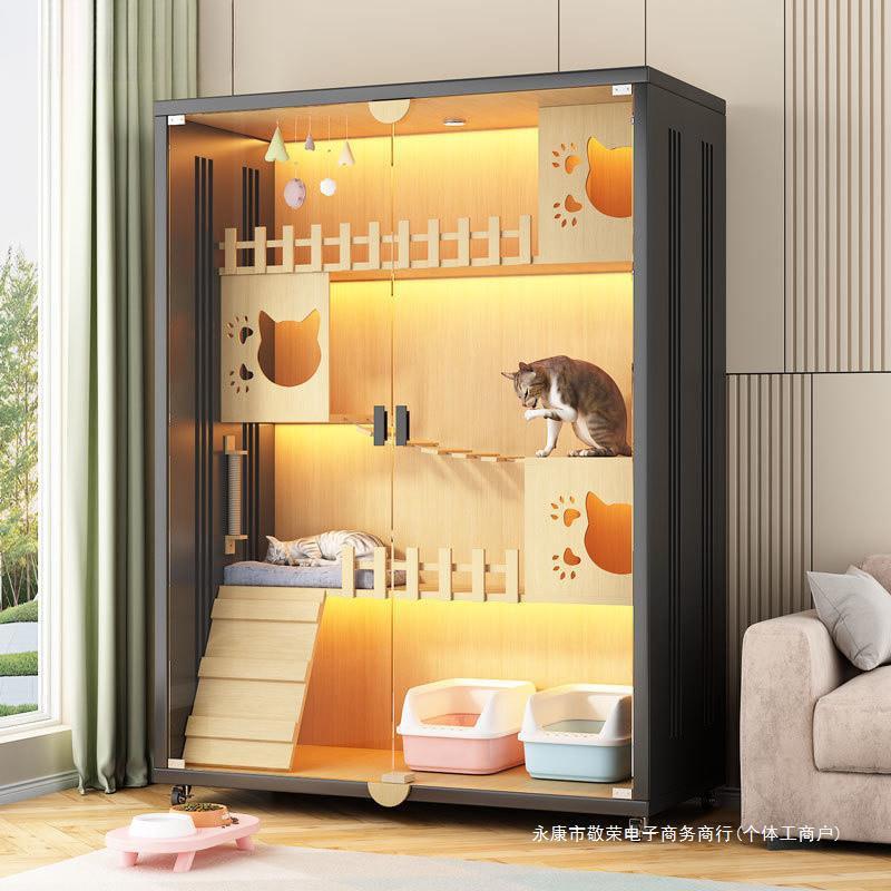 宠物家用猫别墅室内猫窝猫笼子猫屋超大自由空间豪华猫咪房子猫舍