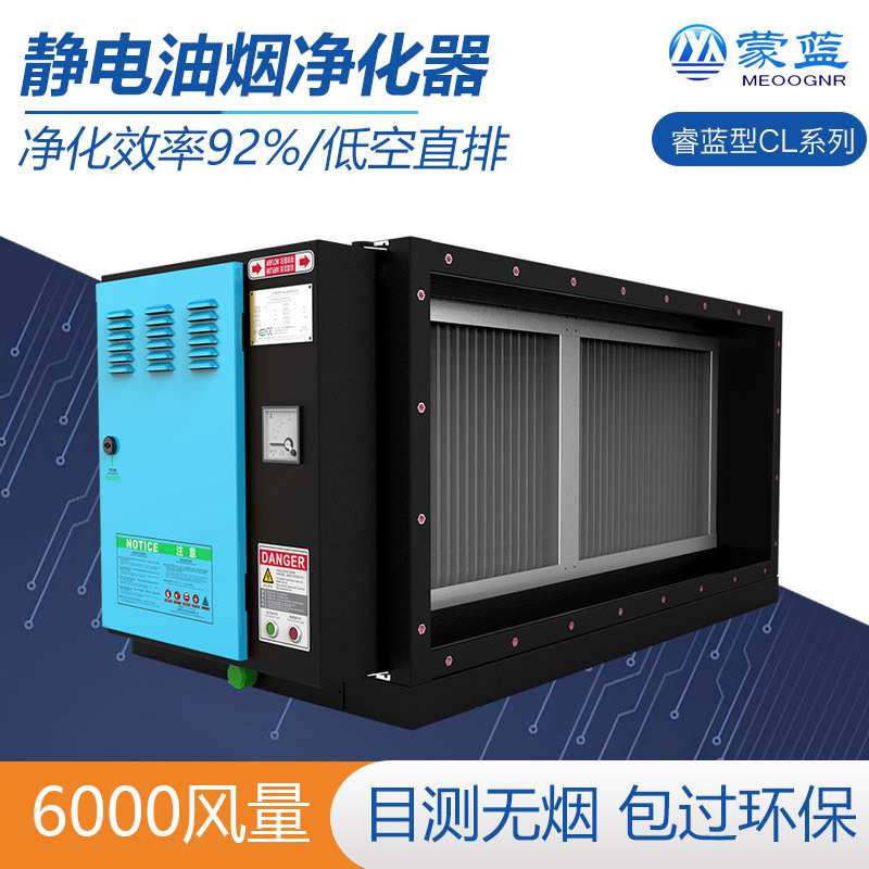 厨房油烟过滤器商用低空排放6000风量饭店分离器净味大吸力
