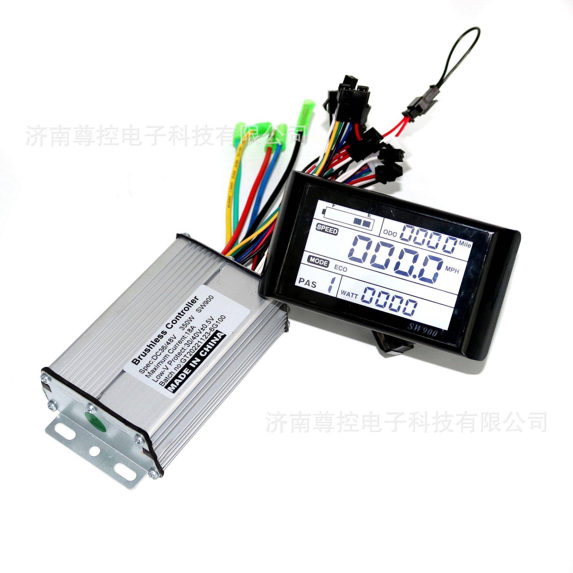 ZUNCONTROL36V-60V350W无刷电机控制器电动自行车搭配SW900液晶仪