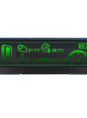 5.5寸绿色16级灰阶OLED显示模块/256x64点阵/配套Arduino和树霉派