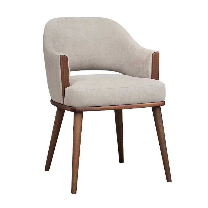 奶油风餐椅意大利设计师实木扶手椅子Tim chair 北欧家用书房单椅