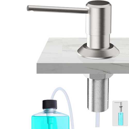 全铜水槽按压器皂液器厨房用洗碗槽120mm延长管500ml瓶子跨境