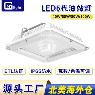 可调色温瓦数LED加油站投光灯60W100W150W天棚灯车间厂房码头
