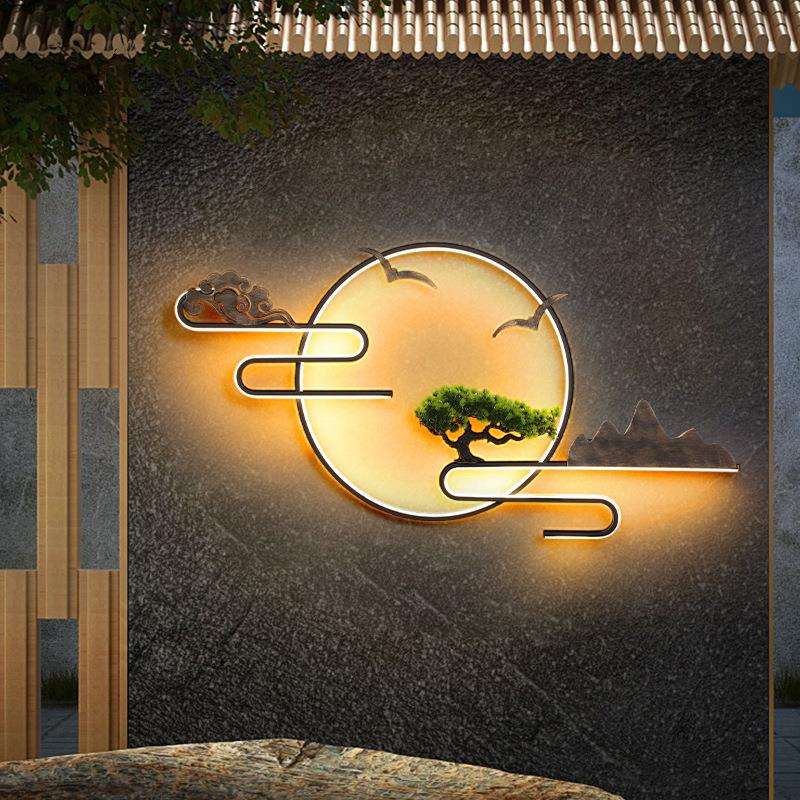 新中式庭院灯围墙户外防水壁灯别墅外墙景观壁灯院子墙面装饰挂灯