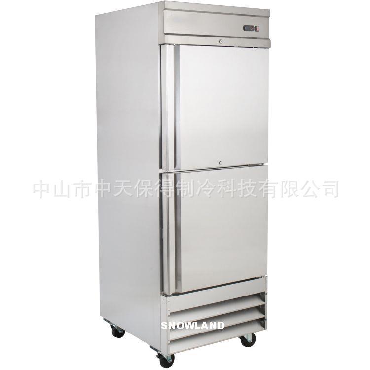 美式2门冰箱冷藏冷冻柜不锈钢商用酒店厨房柜冷柜立式柜冰柜