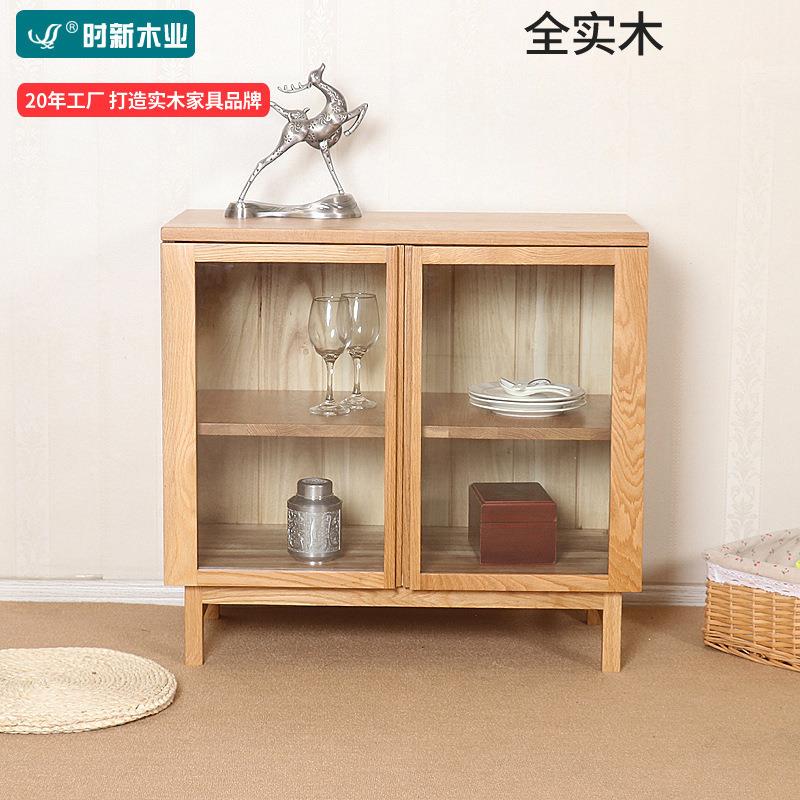 北欧餐边柜橡木纯实木多功能储物柜茶水柜碗柜餐厅家具厂家直销