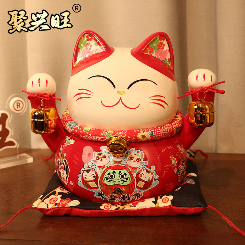 喜庆红色招财猫储钱罐摆件2026新款发财猫入户乔迁送礼前台存钱罐,家居饰品,桌面摆件,淘宝优惠券,粉丝福利购,淘宝优惠卷