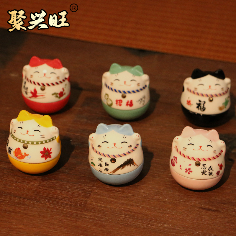 陶瓷可爱迷你不倒翁桌面摆件