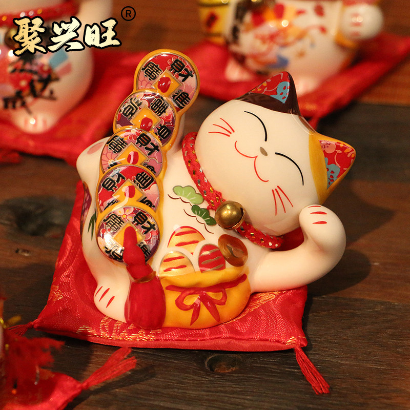 招财猫乔迁客厅加大码陶瓷摆件储蓄罐开业礼物特大号发财猫存钱罐,家居饰品,桌面摆件,淘宝优惠券,粉丝福利购,淘宝优惠卷