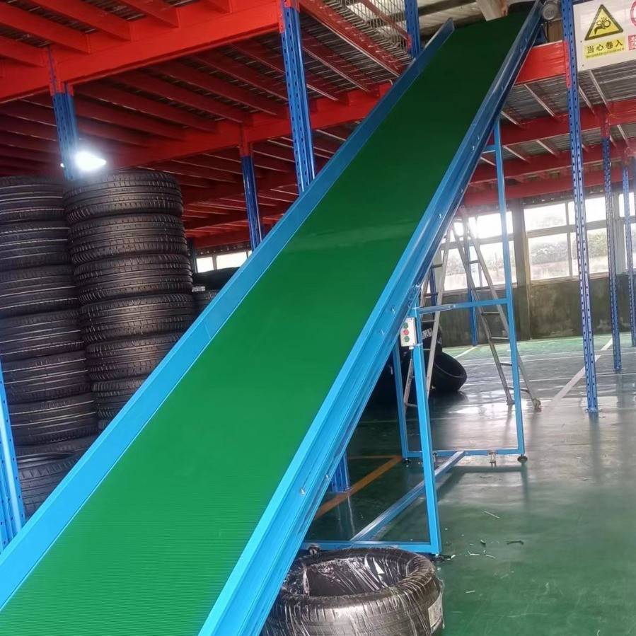 仓库楼梯爬坡皮带输送机装卸货斜坡输送带免费设计质量过硬定制