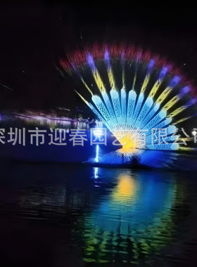景观喷泉水舞灯光秀2万流明水幕电影程控喷泉音乐喷泉景观设备