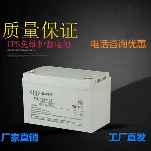 BATA鸿贝蓄电池12V100AH FM/BB12100T铅酸免维护UPS EPS电源机房