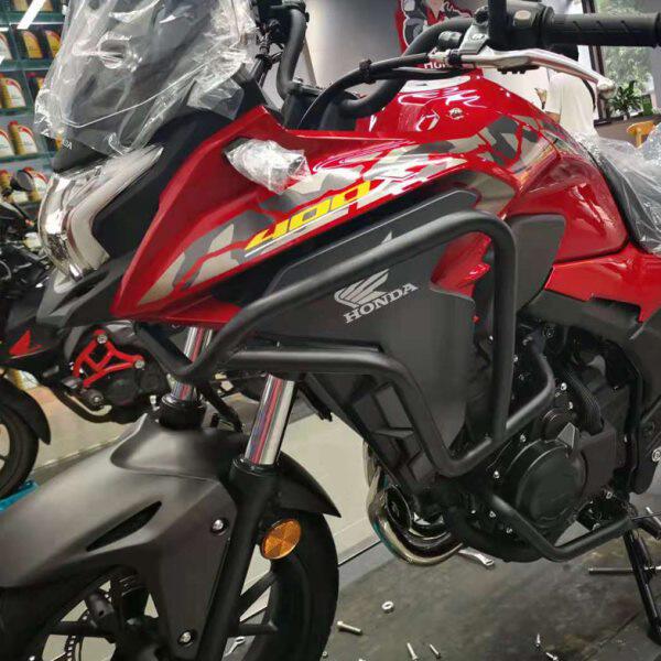 周红边箱适用于本 CB400X摩托车改装黑色护杠保险杠