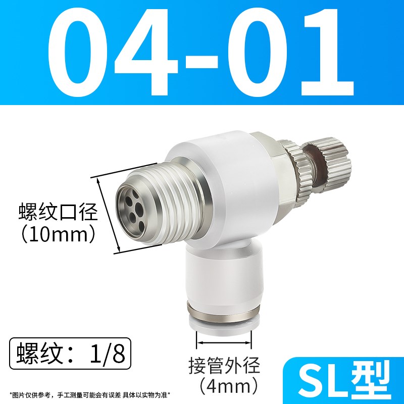 调速阀气缸快速接头SL8p-02排气节流阀可调接头6-01-02-03-4十只