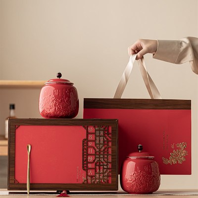 高档陶瓷茶e叶罐礼盒装空盒通用红茶绿茶白茶包装盒空礼盒密封罐