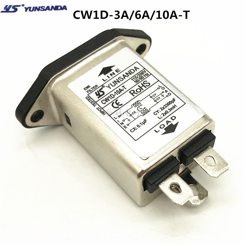 单相单级交流电源滤波器CW1D-10A-T电源插座净化器插座式2.20V6A
