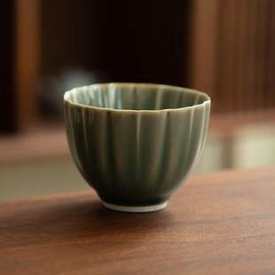 德化陶瓷【茶杯】莲瓣杯90ml/青瓷/单杯/品茗杯/个人专用/主人杯