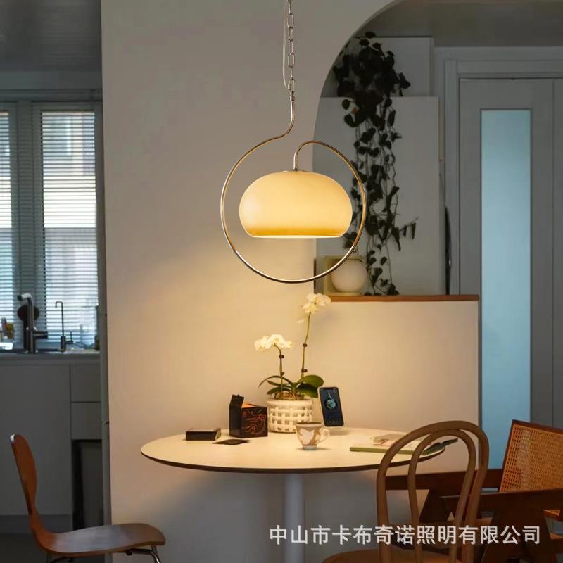复古vintage餐桌玻璃吊灯 复刻可移位中古奶油风吧台餐厅包豪斯灯