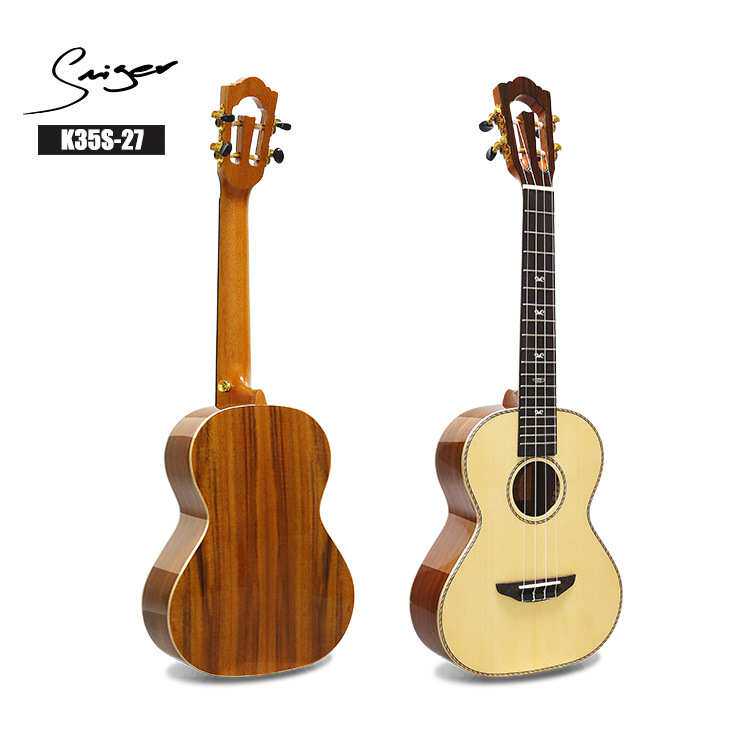 26寸古典琴头云杉单板圆角尤克里里 指板镶花ukulele 厂家现货