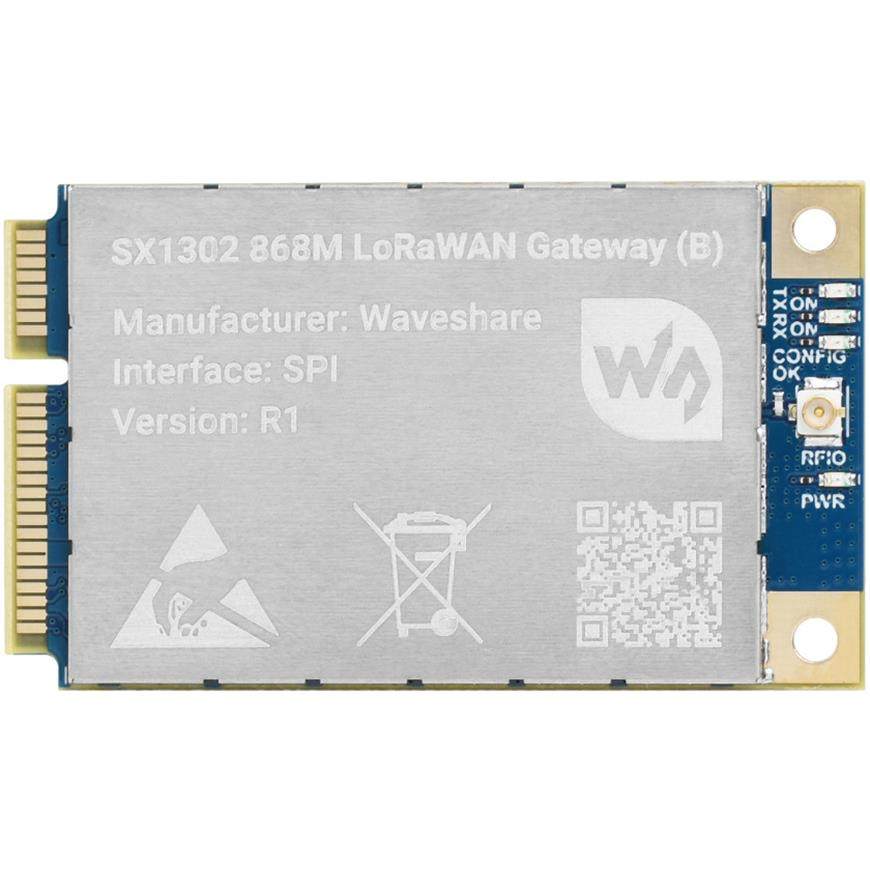 SX1302 868M LoRaWAN网关模块扩展板树莓派L76K标准Mini-PCIe接口