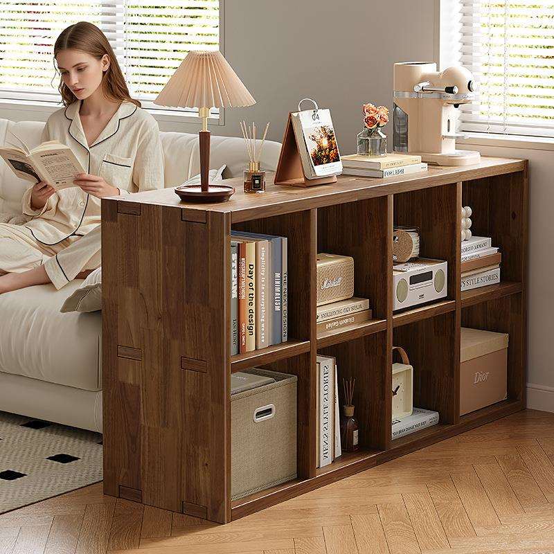 实木书架落地矮柜子储物柜客厅家用格子柜组合收纳置物墙边书柜