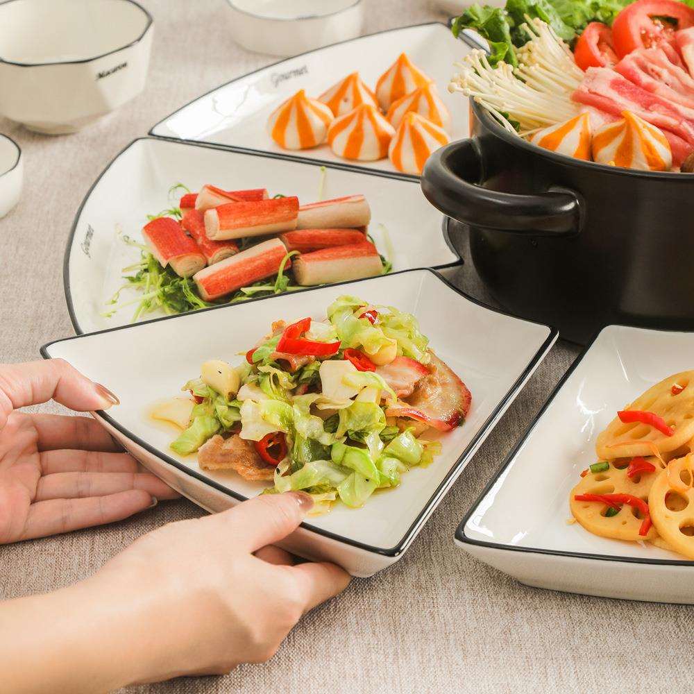 年夜饭陶瓷碗碟盘新品家庭碗轻奢过年家用碗菜盘盘子拼盘餐具组合