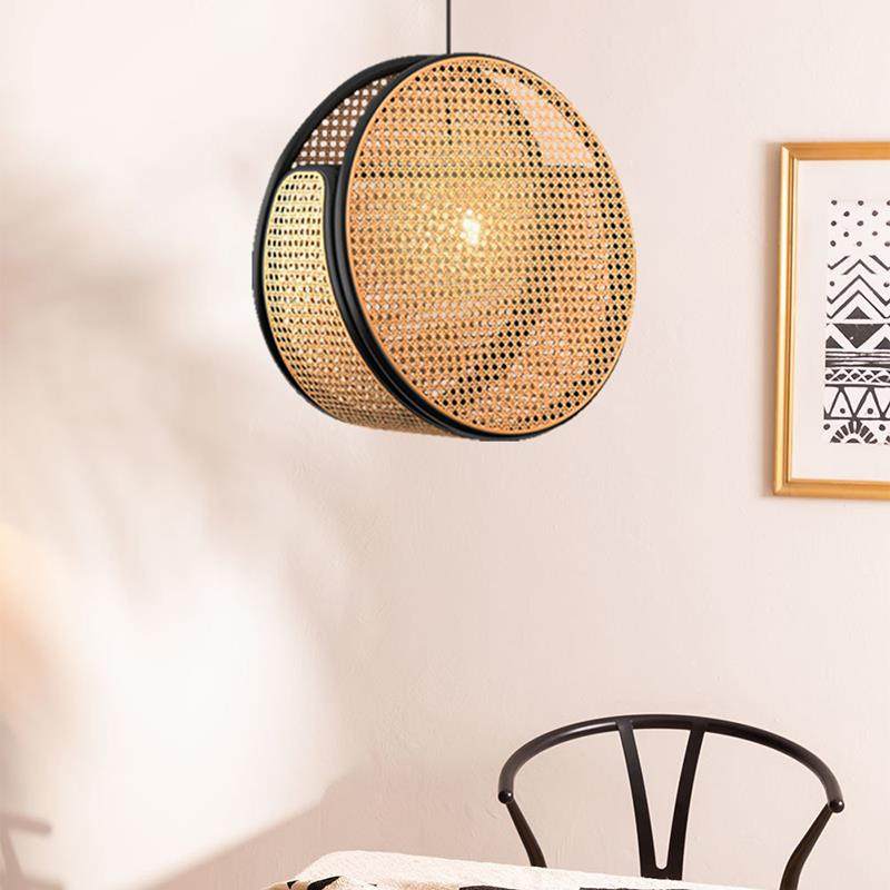 日式藤编吊灯禅意茶室餐厅民宿床头吧台装饰灯玄关过道编织藤艺灯,家装灯饰光源,智能吊灯,淘宝优惠券,粉丝福利购,淘宝优惠卷
