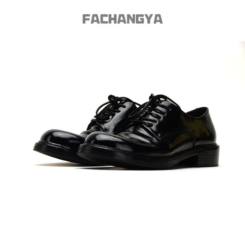 FACHANGYA新款商务男鞋马臀皮固特异手工鞋德比鞋正装水洗鞋皮鞋
