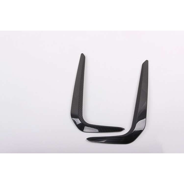 适用于2018款5系运动版前雾灯眉饰条改装车身装饰件-黑色碳纤纹